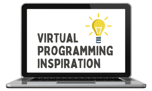 Image of laptop with the words Virtual programming inspiration